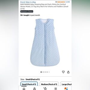 100% cotton lined baby swaddle sack size small. 0-18 months